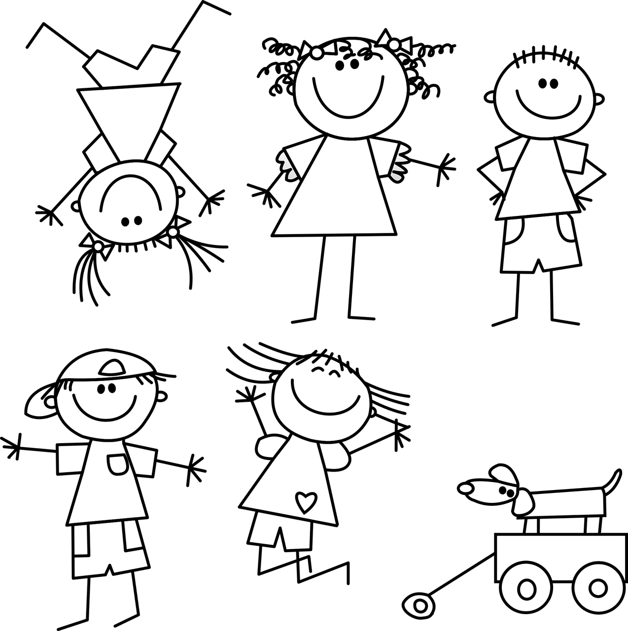 Grafik von spielenden Kinder