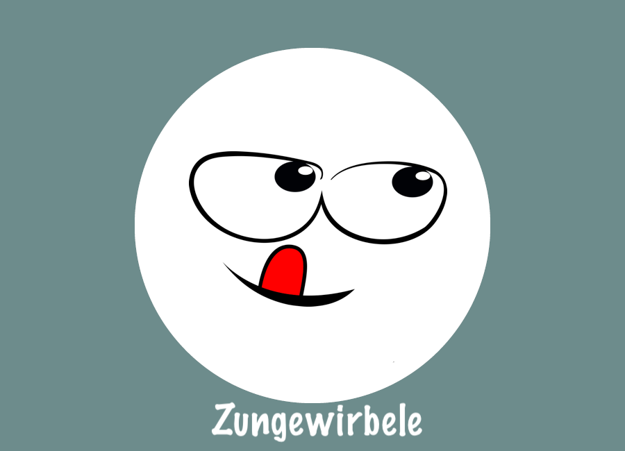 Gesicht mit tanzender Zunge